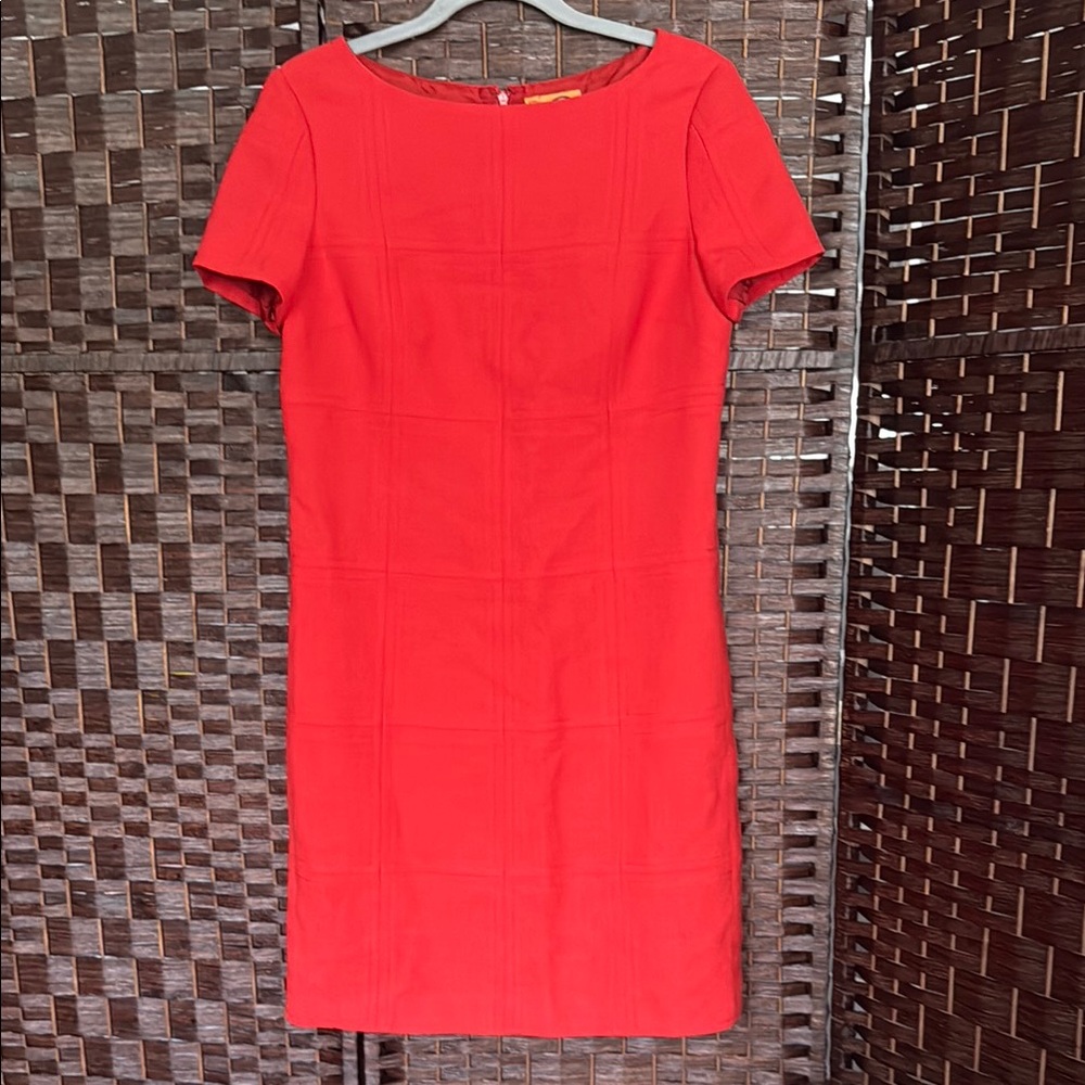 PRICE DROP! Tory Burch Orange Sheath Dress Bateau Neckline sz 6 LN